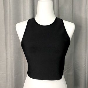 Black bodycon crop top